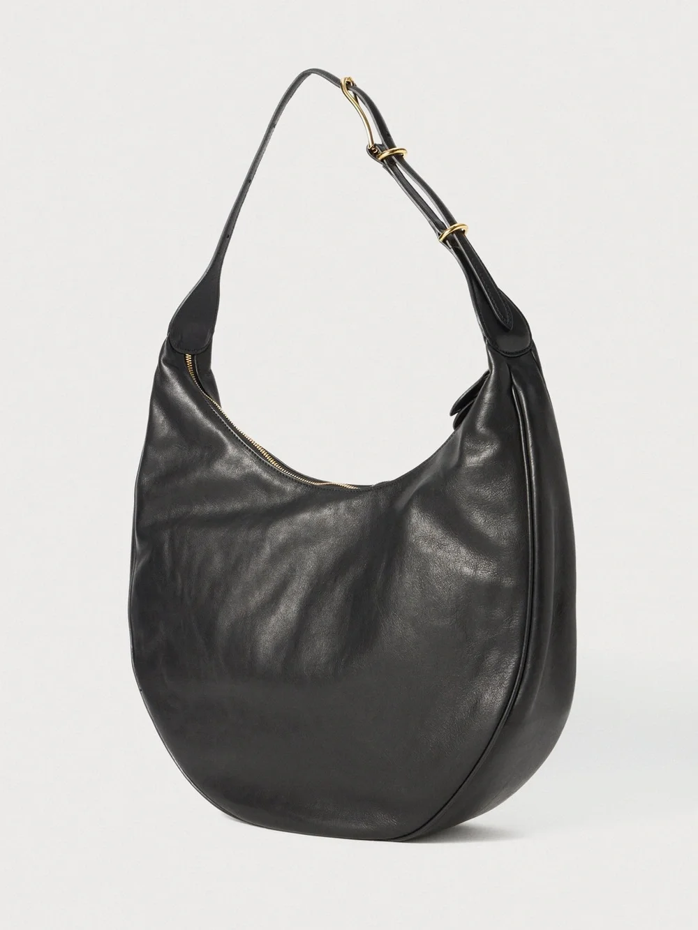 LIFFNER  Moon Leather Hobo Bag - Black